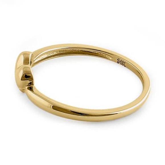 Solid 14K Yellow Gold Plush Heart Ring - Picture 4 of 4
